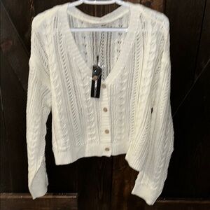Women's Cream Cable Knit Sweater